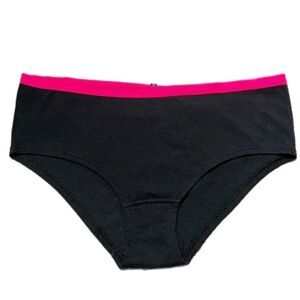 Victorias Secret Pink Cotton Extra Low Rise Hipster Panty Black Large